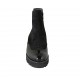 Woman's ankle boot in black patent leather and suede with zippers, elastic band and removable insole heel 4