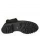 Stivaletto da donna in camoscio e vernice nera con cerniera, elastico e plantare estraibile tacco 4 - Misure disponibili: 33, 34, 42, 43, 44, 45