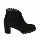 Botines para mujer con cremallera en gamuza de color negro tacon 6 - Tallas disponibles:  32, 33, 34, 42, 43, 44