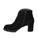 Stivaletto da donna con cerniera in camoscio di colore nero tacco 6 - Misure disponibili: 32, 33, 34, 42, 43, 44