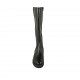 Bottes pour femmes avec semelle amovible et fermeture éclair en cuir et tissu élastique noir talon 4 - Pointures disponibles:  33, 34, 42, 43, 44, 45