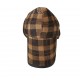 Woman's pointy pump in plaid brown and beige suede heel 6