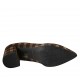 Decolté a punta da donna in camoscio marrone e beige a motivo scozzese tacco 6 - Misure disponibili: 33, 42, 43, 44, 45
