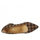 Zapato de salon a punta para mujer en gamuza escocésa marron y beis tacon 6 - Tallas disponibles:  33, 42, 43, 44, 45