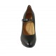 Decolté da donna con cinturino e plateau in pelle nera con tacco 9 - Misure disponibili: 31, 32, 33, 34, 42, 43, 44, 45, 47