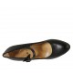Decolté da donna con cinturino e plateau in pelle nera con tacco 9 - Misure disponibili: 31, 32, 33, 34, 42, 43, 44, 45, 47