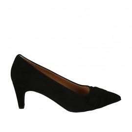 Escarpin pour femmes en daim noir talon 6 - Pointures disponibles:  31, 33, 34, 42, 43, 44, 45, 46, 47