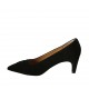 Woman's pump in black suede heel 6