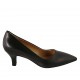 Decolté accollata a punta da donna in pelle nera tacco 5 - Misure disponibili: 31, 32, 33, 34, 43, 44