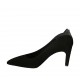 Decolté da donna in camoscio e pelle stampata nera tacco 8 - Misure disponibili: 33, 34, 42, 43, 44, 45, 46