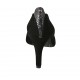 Women's pump shoe in black suede and printed leather heel 8