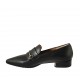 Mocassino da donna con morsetto in pelle nera tacco 2 - Misure disponibili: 34, 42, 43, 44, 45