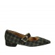 Decolté da donna con fibbia in camoscio a motivo scozzese verde e nero tacco 2 - Misure disponibili: 33, 34, 42, 43, 45