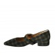 Decolté da donna con fibbia in camoscio a motivo scozzese verde e nero tacco 2 - Misure disponibili: 33, 34, 42, 43, 45