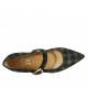 Decolté da donna con fibbia in camoscio a motivo scozzese verde e nero tacco 2 - Misure disponibili: 33, 34, 42, 43, 45