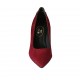 Women's pump shoe in marroon suede and printed leather heel 8
