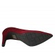 Women's pump shoe in marroon suede and printed leather heel 8 - Available sizes:  33, 34, 42, 43, 44, 46