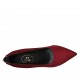 Women's pump shoe in marroon suede and printed leather heel 8