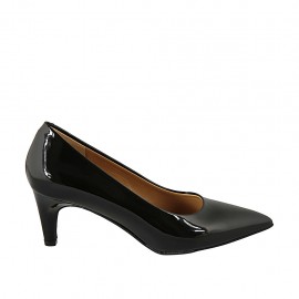 Decolté da donna in vernice nera tacco 6 - Misure disponibili: 31, 32, 33, 34, 42, 43, 45, 46, 47