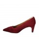 Woman's pump in dark red suede heel 6 - Available sizes:  31, 33, 42, 43, 44, 45, 46, 47