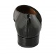 Woman's pointy ballerina shoe in black suede and patent leather heel 2