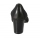 Woman's pump in black fabric and leather heel 5