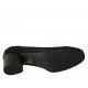 Decolté da donna in tessuto e pelle nera tacco 5 - Misure disponibili: 31, 32, 33, 34, 42, 43, 44, 45
