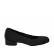 Woman's pump in black fabric and leather heel 3 - Available sizes:  33, 34, 42, 43, 44