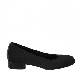 Pumpschuh für Damen aus schwarzem Stoff und Leder Absatz 3 - Verfügbare Größen:  33, 34, 42, 43, 44