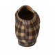 Woman's pointy loafer in plaid brown and beige suede heel 1 - Available sizes:  33, 34, 43, 44, 45