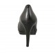 Woman's platform pump in black leather heel 9