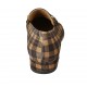 Woman's pointy loafer in plaid brown and beige suede with accessory heel 3 - Available sizes:  33, 34, 42, 43, 44, 45