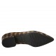 Mocassino a punta da donna in camoscio marrone e beige a motivo scozzese con accessorio tacco 3 - Misure disponibili: 33, 34, 42, 43, 44, 45