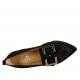 Mocasino para mujer con hebilla en gamuza negra tacon 5 - Tallas disponibles:  32, 33, 34, 42, 43, 44, 45