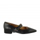 Zapato de salon para mujer en piel negra con hebilla tacon 2 - Tallas disponibles:  33, 42, 43, 44, 45