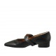 Zapato de salon para mujer en piel negra con hebilla tacon 2 - Tallas disponibles:  33, 42, 43, 44, 45
