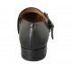 Woman's pump in black leather with buckle heel 2