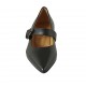 Decolté a punta da donna in pelle nera con fibbia tacco 2 - Misure disponibili: 33, 42, 43, 44, 45