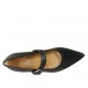 Zapato de salon para mujer en piel negra con hebilla tacon 2 - Tallas disponibles:  33, 42, 43, 44, 45