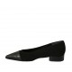 Ballerinaschuh für Damen aus schwarzem Wildleder und bedrucktem Leder Absatz 2 - Verfügbare Größen:  33, 34, 42, 43, 44, 45, 46