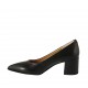 Pumpschuh für Damen aus schwarzem Leder Blockabsatz 5 - Verfügbare Größen:  32, 34, 42, 43, 44, 45