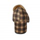 Woman's pointy loafer in plaid brown and beige suede heel 6 - Available sizes:  33, 42, 43, 44, 45
