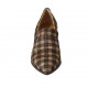 Spitzer Mokassinschuh für Damen aus kariertem braunem und beigem Wildleder Absatz 6 - Verfügbare Größen:  33, 42, 43, 44, 45