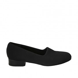 Scarpa accollata da donna in tessuto elasticizzato nero tacco 3 - Misure disponibili: 33, 42, 43, 44
