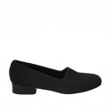 Woman's shoe in black elastic fabric heel 3