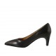 Decolté a punta da donna in pelle nera tacco 6 - Misure disponibili: 31, 33, 34, 43, 44, 45, 46, 47
