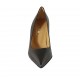 Women's pointy pump in black leather heel 6