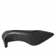 Women's pointy pump in black leather heel 6