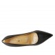 Women's pointy pump in black leather heel 6
