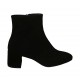 Woman's ankle boot in black suede with zipper heel 6